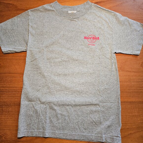 Grey Mens Short Sleeve Tshirt S with Hard Rock Ottawa logo - Picture 1 of 3